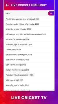 Live Cricket Tv :  Cricket Score News screenshot 6