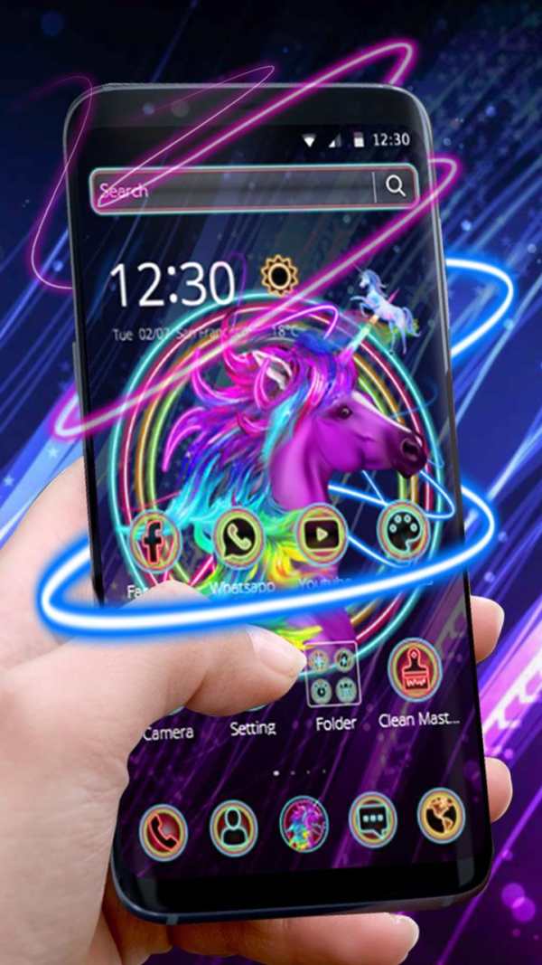 Pink Neon Unicorn Theme screenshot 1