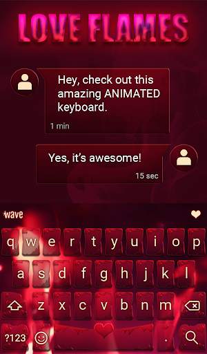 Love Flames Animated Keyboard  स्क्रीनशॉट 3