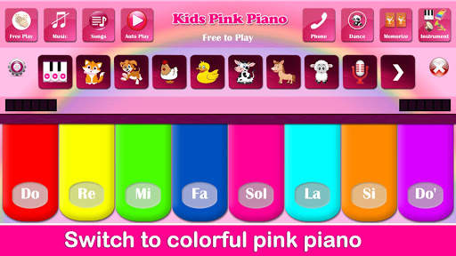 Kids Pink Piano Music & Songs screenshot 2