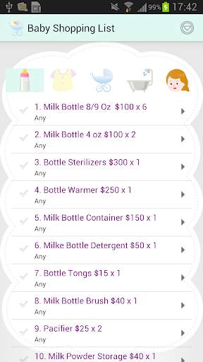 Baby Shopping List screenshot 1