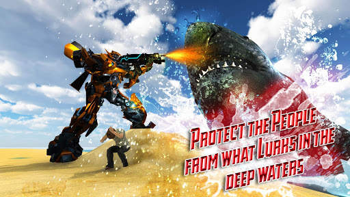 Robot Shark Hunting : Car Robot Transformation 3D screenshot 1