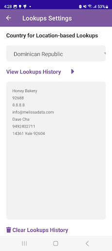 Melissa Lookups screenshot 3