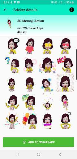 new stickers for whatsapp - 3d emoji girl stickers screenshot 3