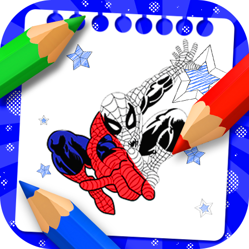 spider super heroes coloring man cartoon boy hero icon