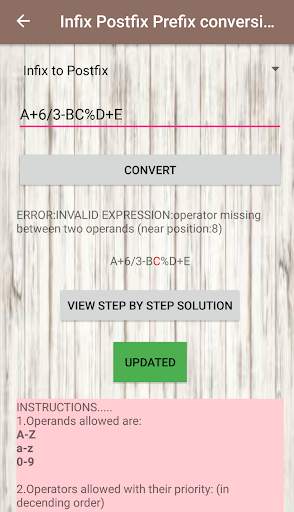 Infix Postfix Prefix converter screenshot 3