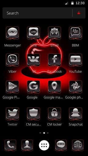Red Neon Apple Dark Theme screenshot 7
