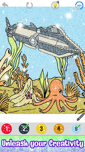 Aquatic Vehicles Paint by Number - Glitter   Color screenshot 6