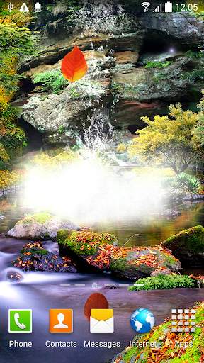 3D Autumn Waterfall Wallpaper screenshot 4