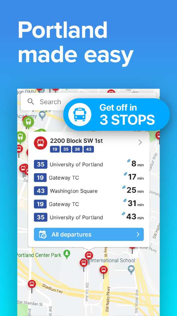 Portland Transit • TriMet Rail & Bus Times screenshot 1