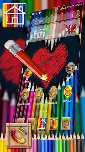 Color Pencil Heart Theme screenshot 2
