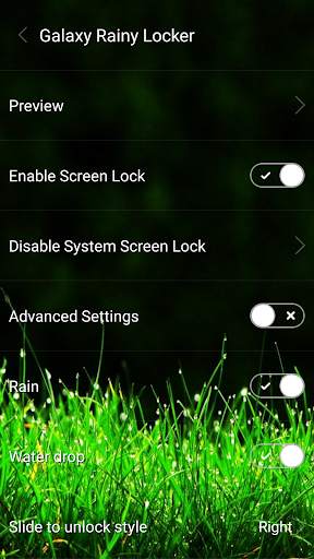 Galaxy rainy lockscreen screenshot 1