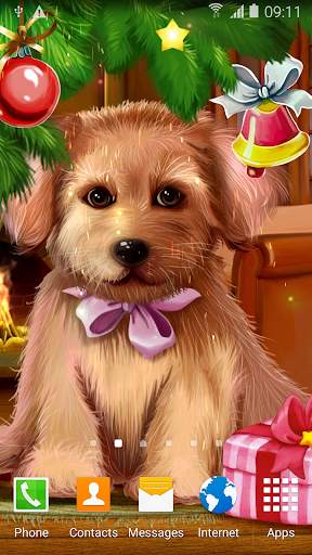 Christmas Puppy Live Wallpaper screenshot 2