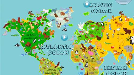 Animal World Map 6 -12 years screenshot 1