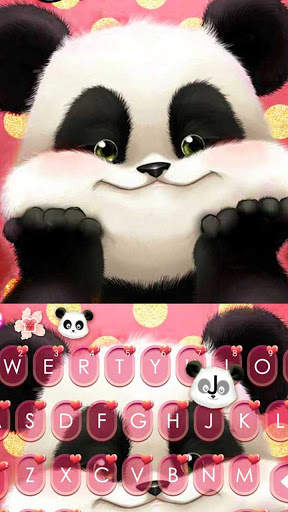 Love Cute Panda Keyboard Theme screenshot 3
