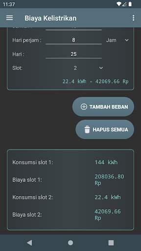 Biaya Kelistrikan screenshot 2