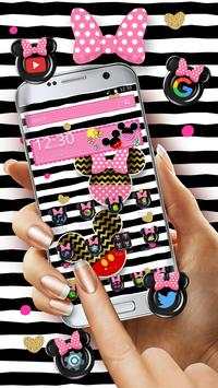 Cute Mouse Glitter bow Theme скриншот 3