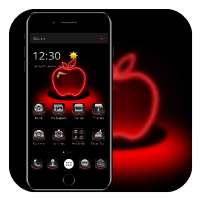Red Neon Apple Dark Theme