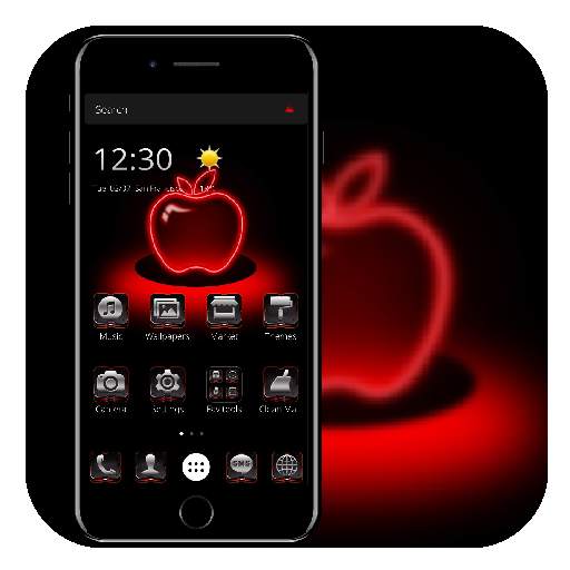 Red Neon Apple Dark Theme 1.1.0