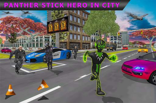 Panther Stickman Rope Hero City Crime Survival स्क्रीनशॉट 12