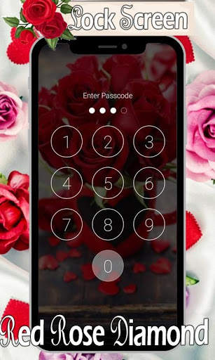 Red Rose Diamond Lock Screen Pattern & Passcode screenshot 5