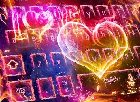 Fire Love Heart Keyboard Theme screenshot 6
