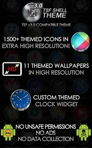 TSF Shell Launcher Theme Azure with icon pack screenshot 8