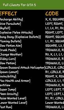 Full Cheats For GTA 5 screenshot 5