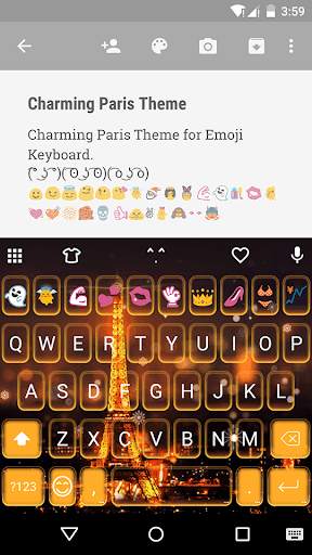 Charming Paris Emoji Keyboard screenshot 1
