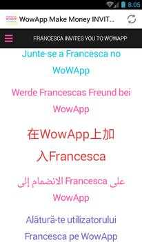 WowApp Hacer INVITACIÓN Dinero screenshot 4