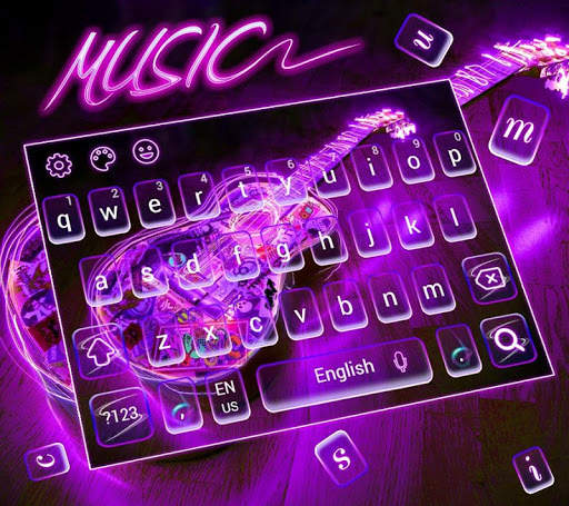 Neon Guitar Music Keyboard Theme screenshot 1