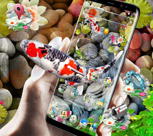 Stone Water Pattern Koi Fish Theme screenshot 1