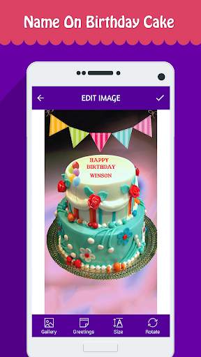 Name Photo on Birthday Cake 2 تصوير الشاشة
