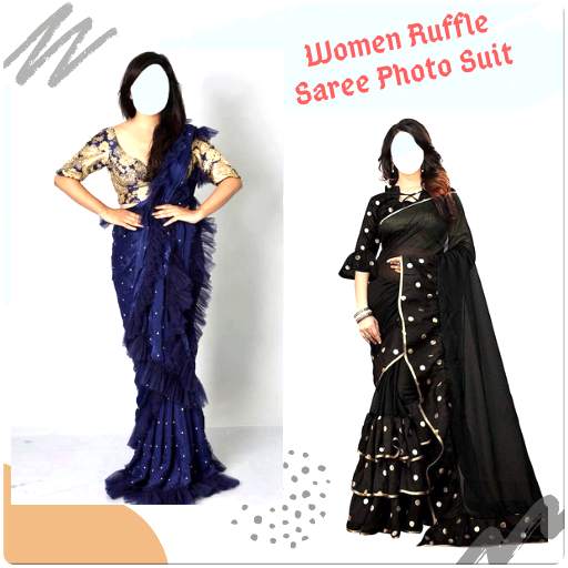 Women Ruffle Saree Photo Suit screenshot 10