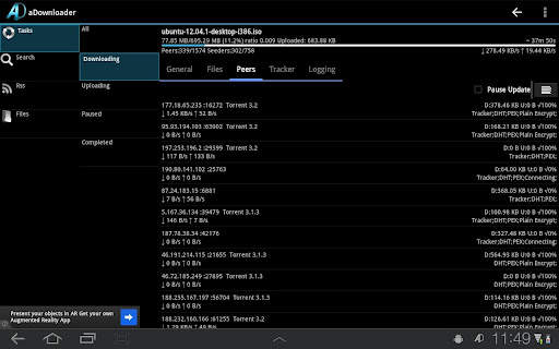 aDownloader - torrent download screenshot 7