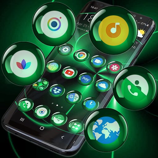 Theme Launcher - Spheres Green أيقونة