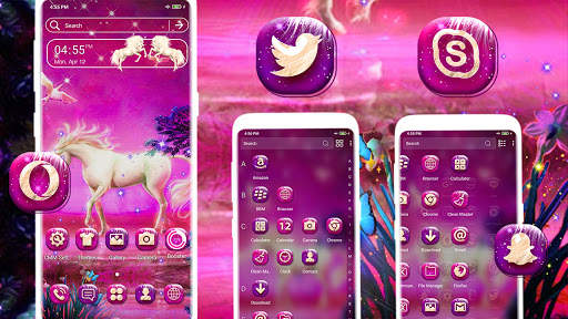 Unicorn Pink Forest Launcher Theme screenshot 2