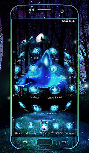 Unique 3D Blue Icy Wolf Theme screenshot 3