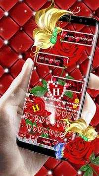Red Rose Gold Butterfly Keyboard 2 تصوير الشاشة