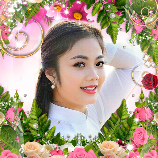 Flowers photo frames : rose flower photo editor icon