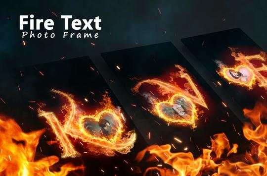 Fire Text Photo Frame screenshot 1