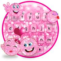 Cute Pink Glitter Emoji Theme on 9Apps