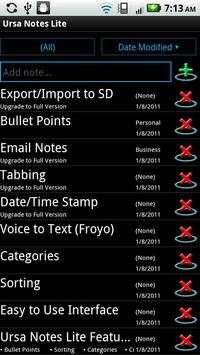 Ursa Notes Lite screenshot 1