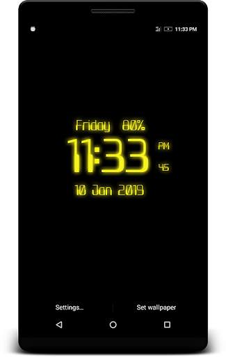 Neon Digital Clock Live Wp screenshot 2