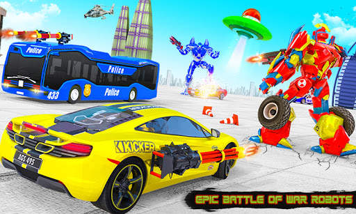 Fly Bus Robot Helicopter Car Transform Robot Games screenshot 2