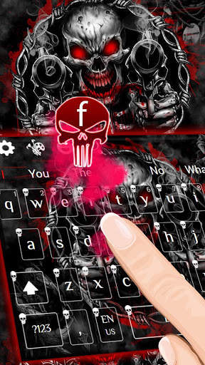 Red Blood Skull Guns Keyboard Theme screenshot 3