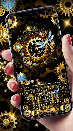 Black Gold Luxury Clock Keyboard screenshot 1