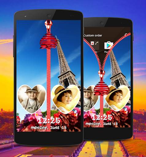 Paris Zipper Lock Screen 1 تصوير الشاشة