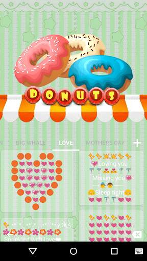 Donuts Sweet Emoji Keyboard Theme screenshot 2