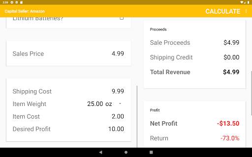 Capital Seller - Amazon Fee & Profit Calculator screenshot 11